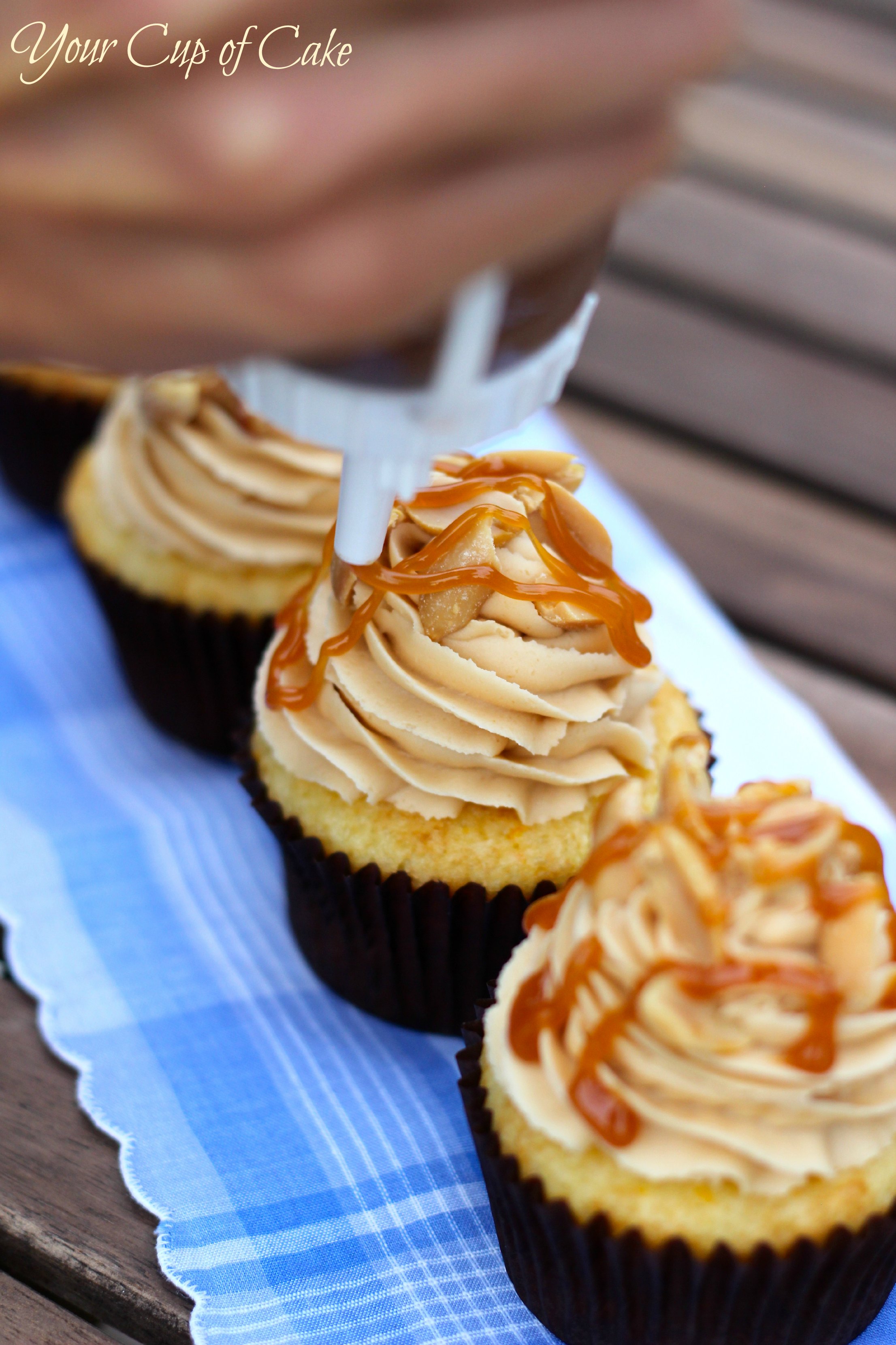 Peanut Butter Caramel Cupcakes - Your Cup of Cake