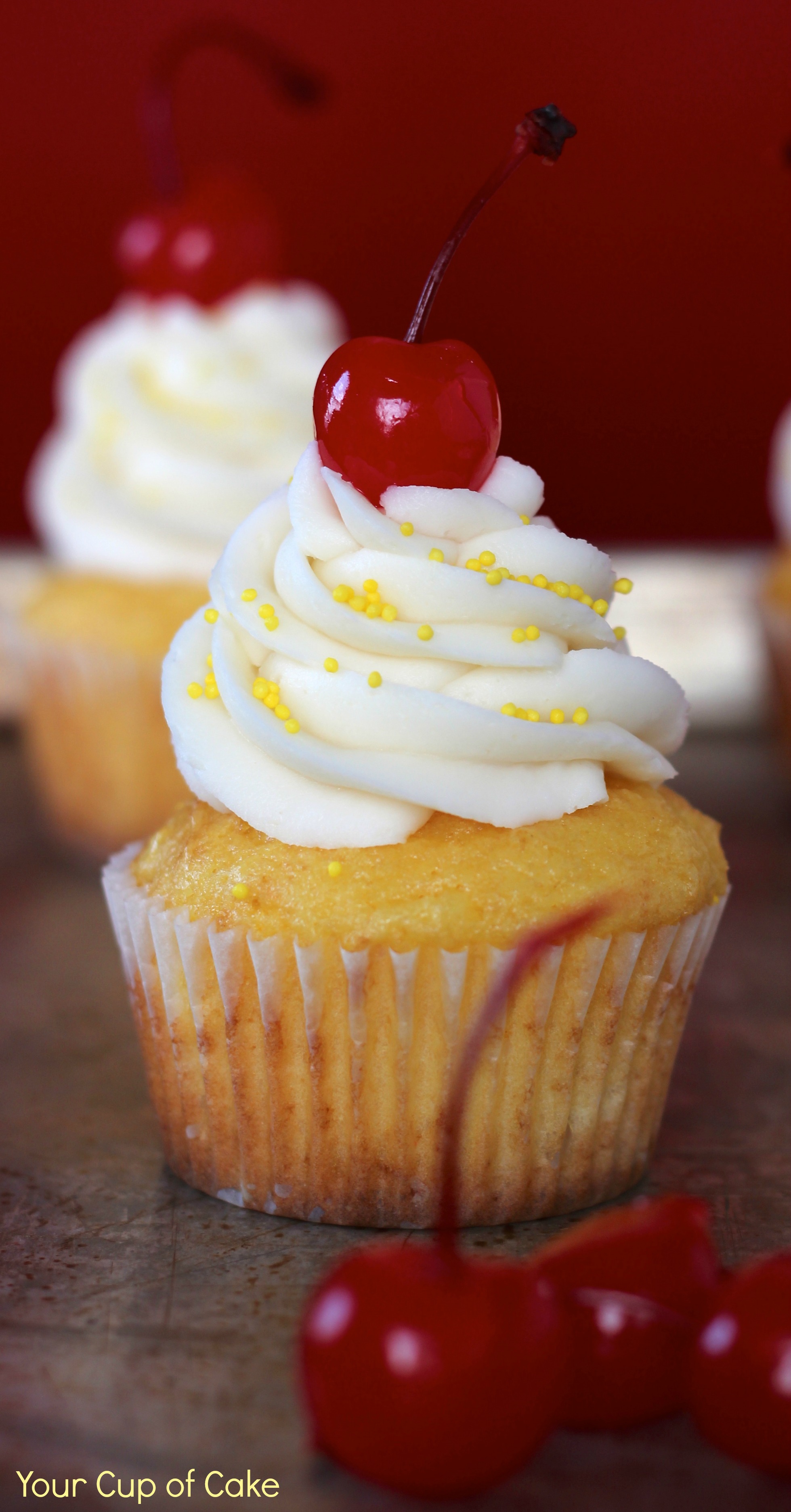 Pineapple Cream Cupcakes - Your Cup of Cake
