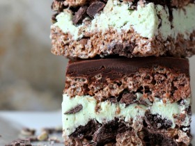 Thin Mint and Andes Mint Rice Crispy Treat