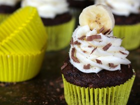 Chocolate Banana Hazelnut Cupcakes