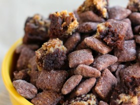 Peanut Butter Brownie Puppy Chow