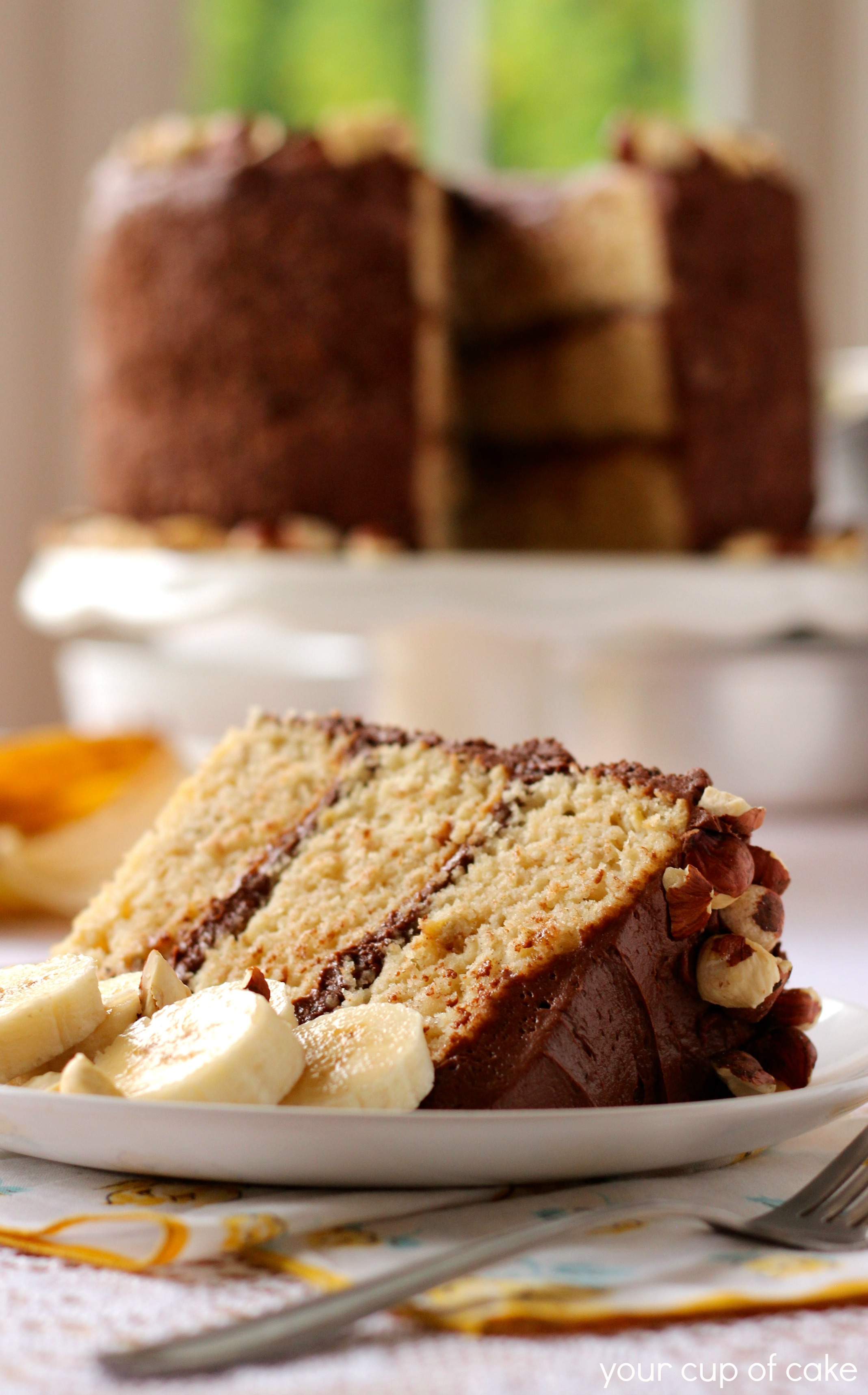 Banana Chocolate Hazelnut Cake - Your Cup of Cake