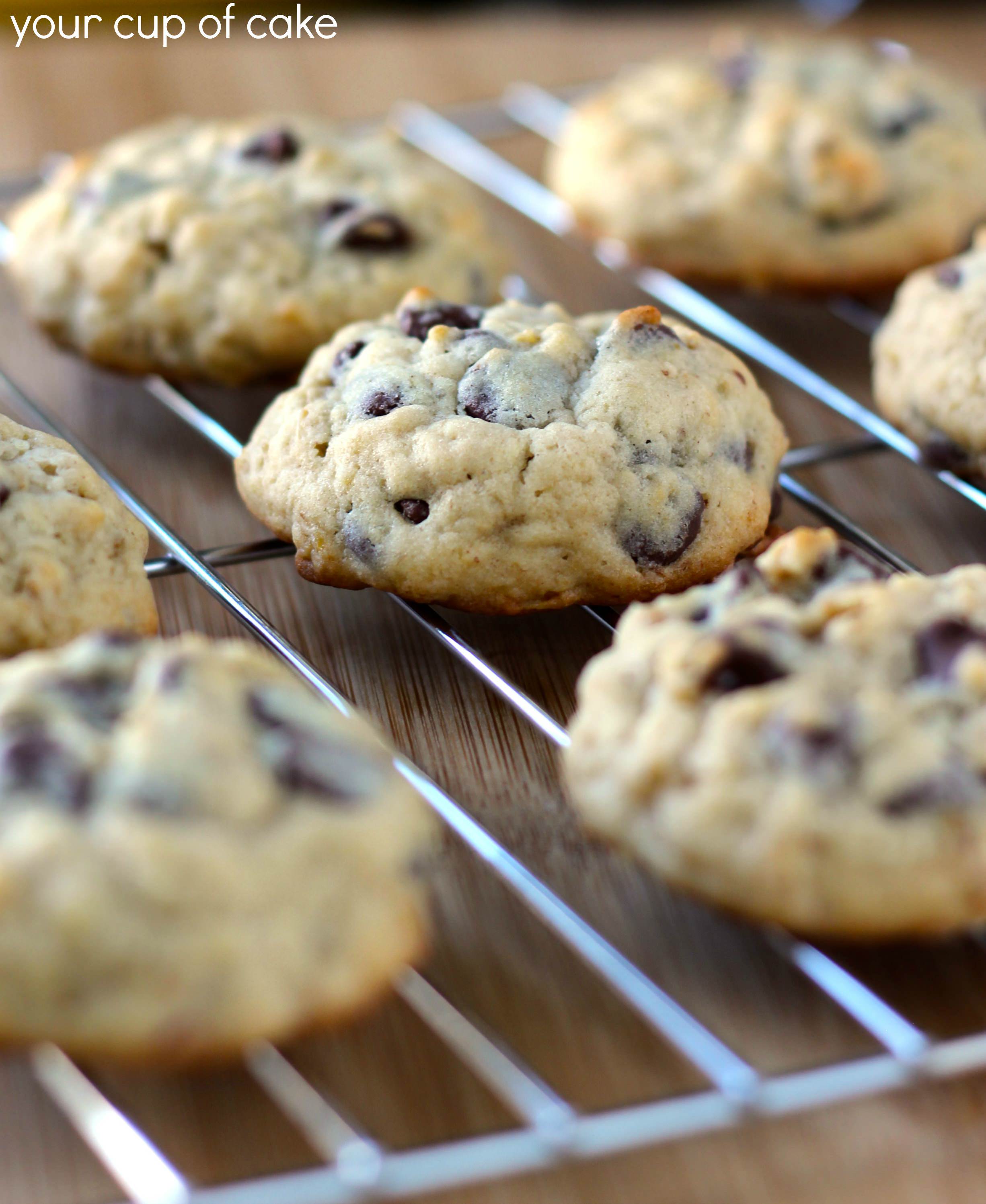 Banana Chocolate Chip Oatmeal Cookies - Your Cup of Cake