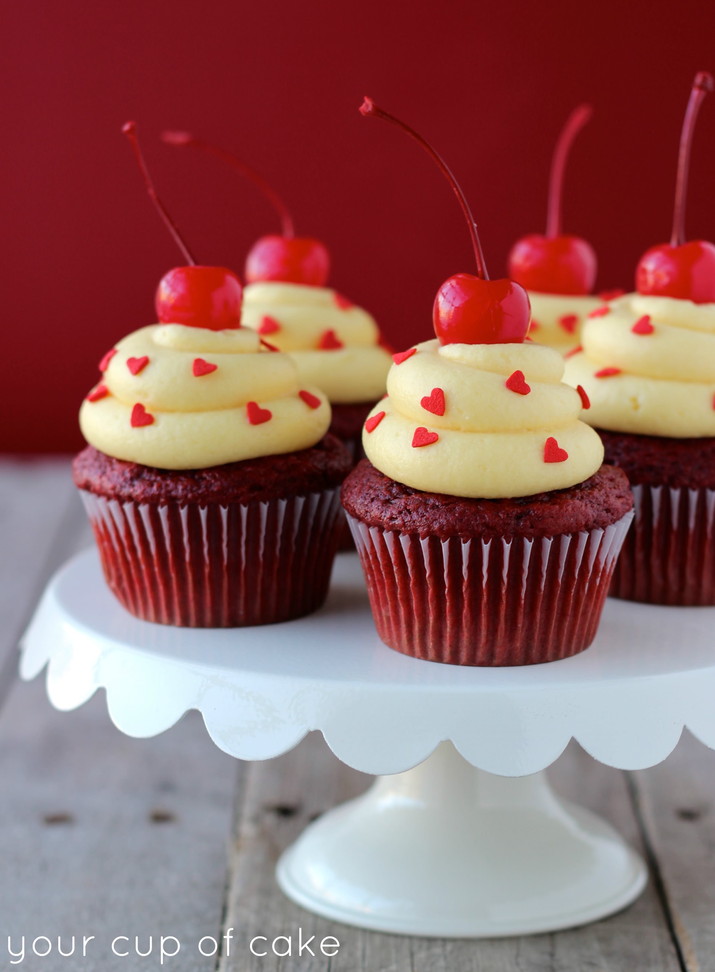 Red Velvet Cake Batter Cupcakes - Your Cup of Cake