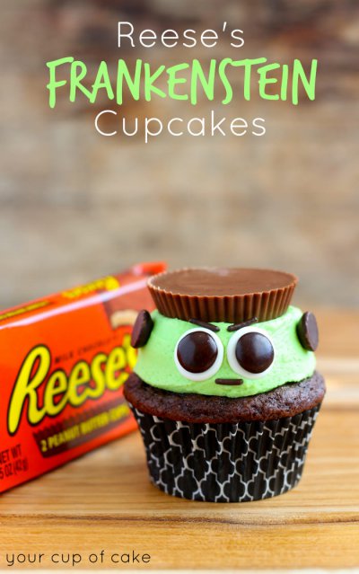 Reeses Frankenstein Cupcakes