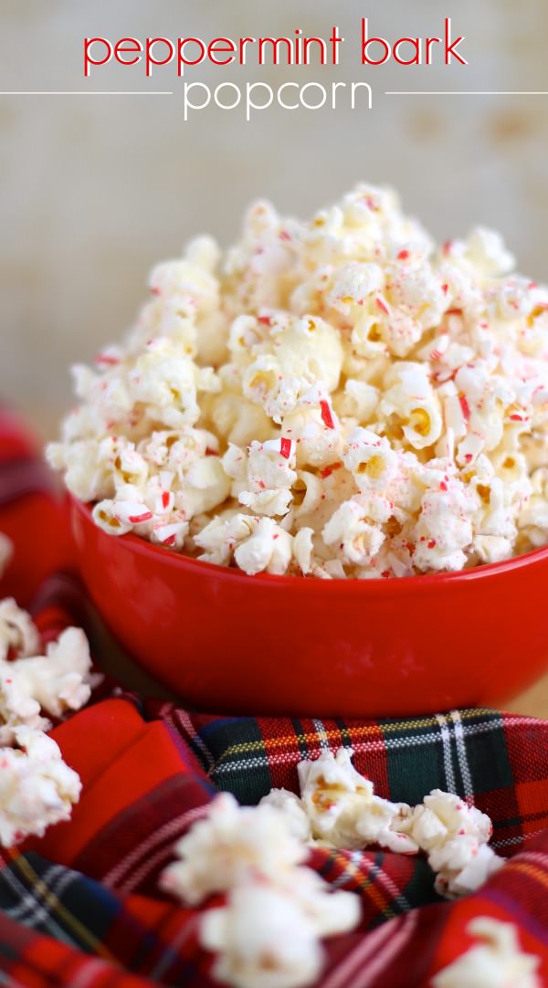 Christmas Peppermint Bark Popcorn