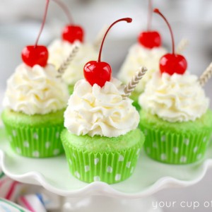 Shamrock Shake Cupcakes for St. Patrick's Day!