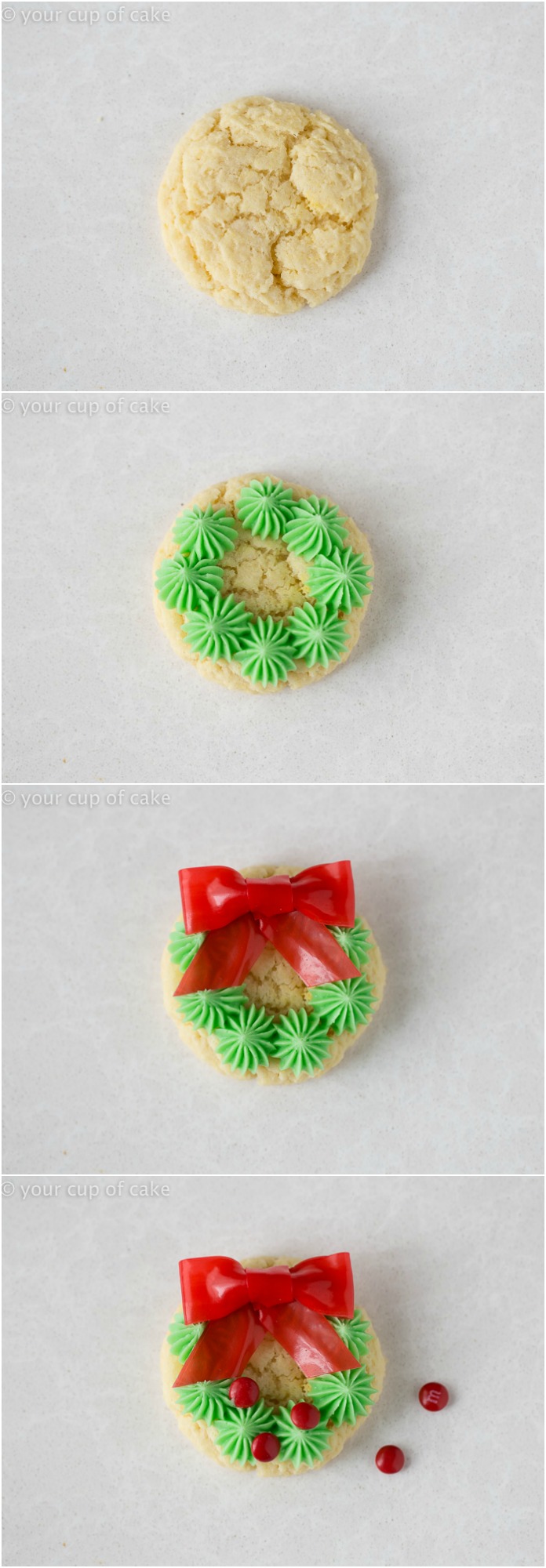 Easy Christmas Wreath Cookies - Your Cup of Cake