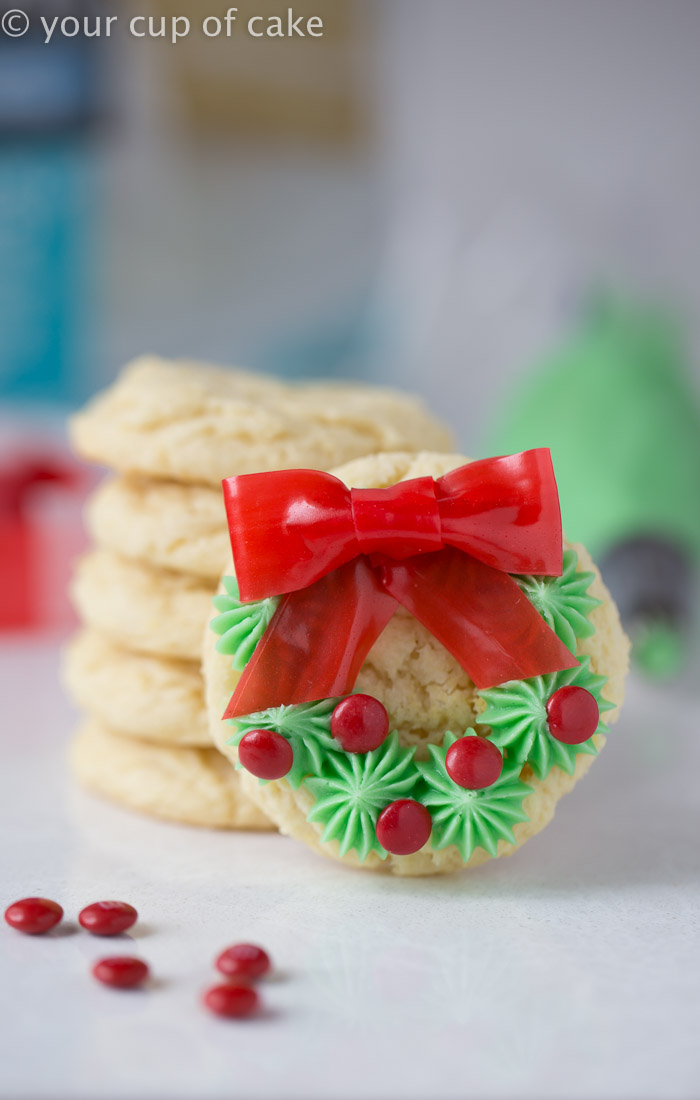 Easy Christmas Wreath Cookies - Your Cup of Cake