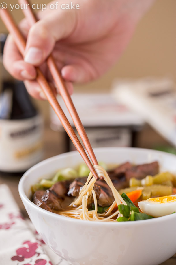Japanese Noodle Bowls With Miso Marinated Steak Your Cup Of Cake