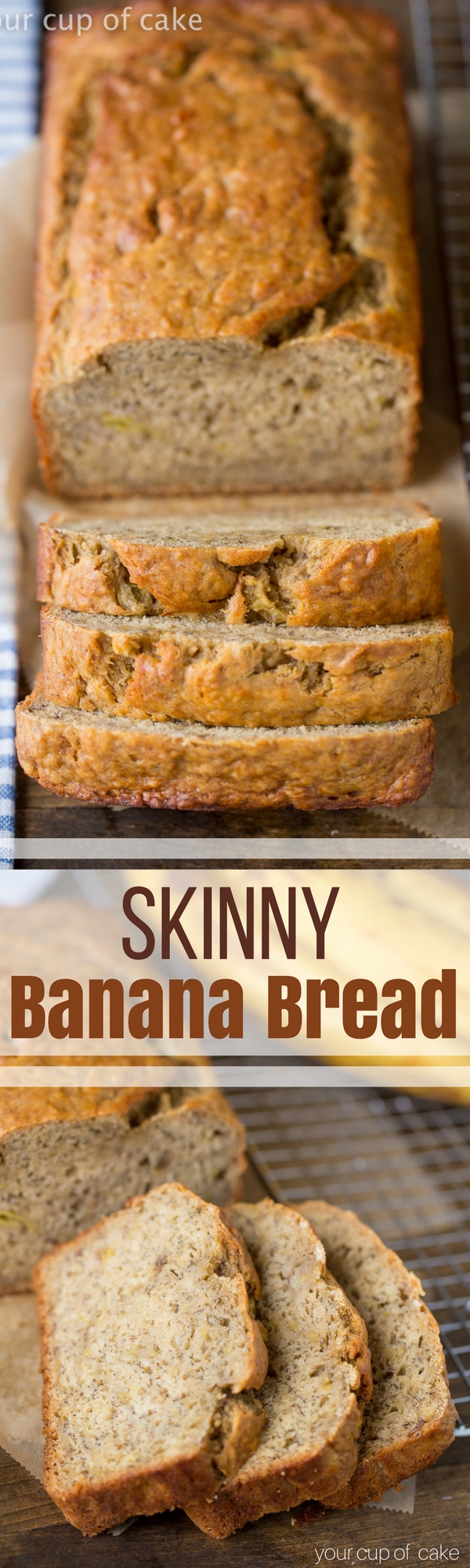 Skinny Banana Bread (Low Sugar + Low Fat) - Your Cup of Cake