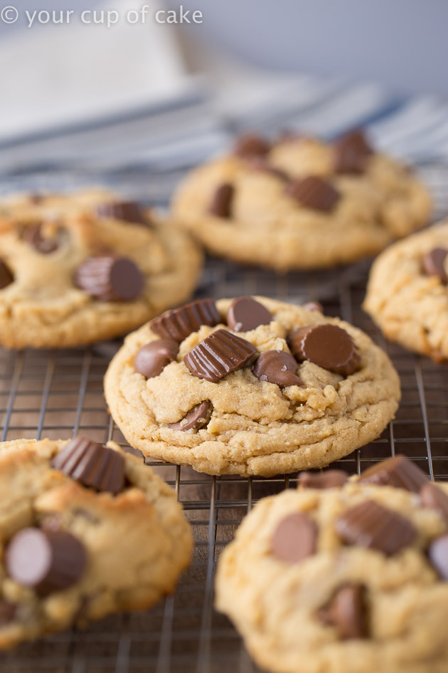 Reese's Peanut Butter Cup Cookies with milk chocolate chips!