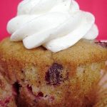 Eggnog Cranberry Cupcakes with White Chocolate Spiced Buttercream