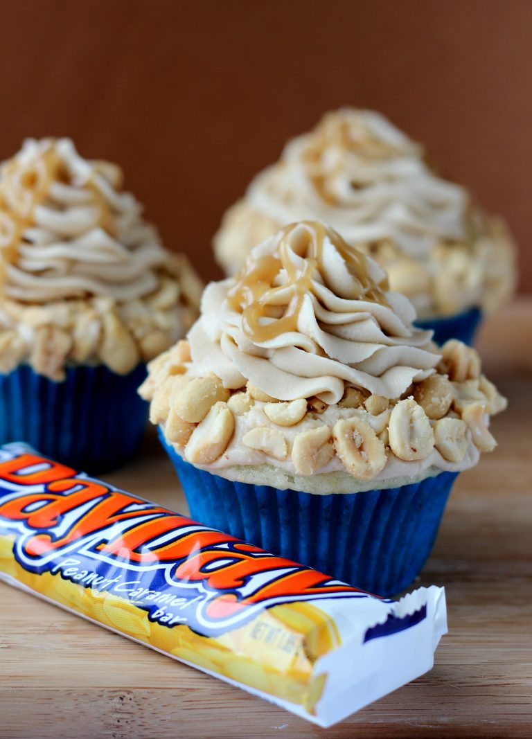 Salted Caramel PayDay Cupcakes