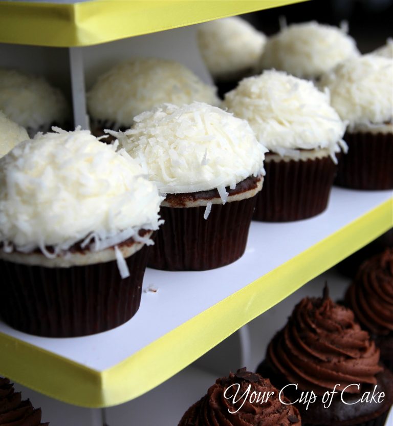 Coconut Cupcakes with Chocolate Ganache