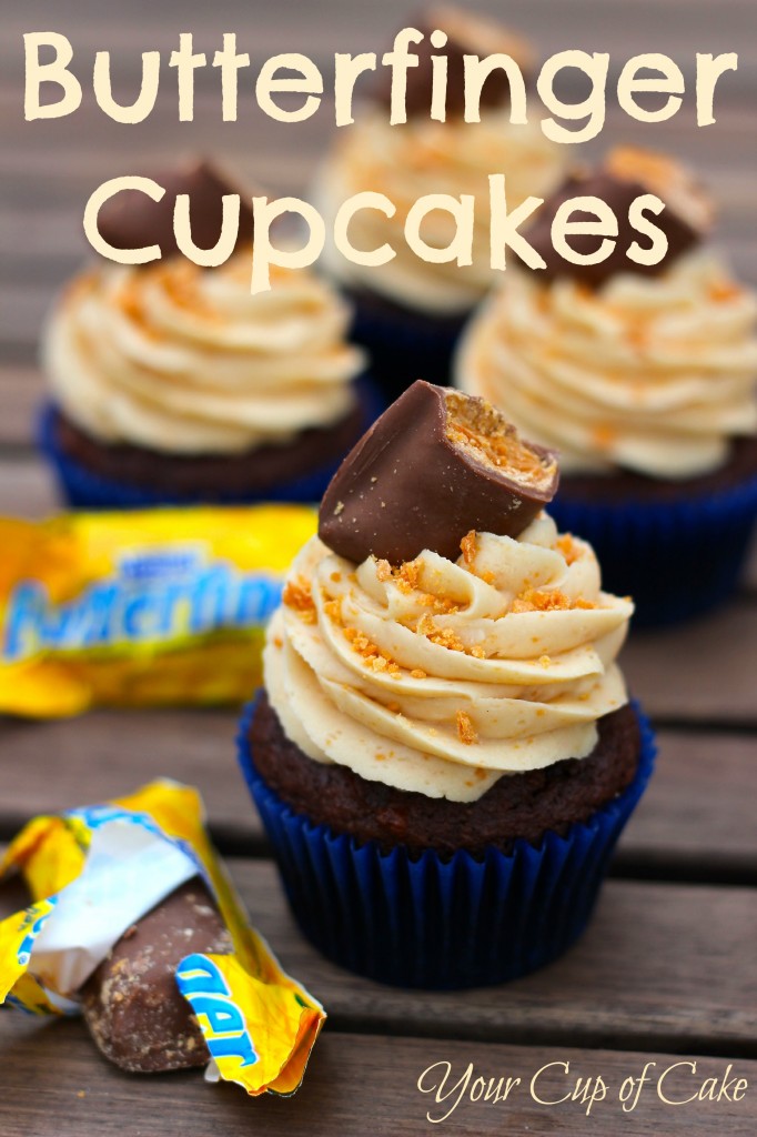 Butterfinger cupcakes