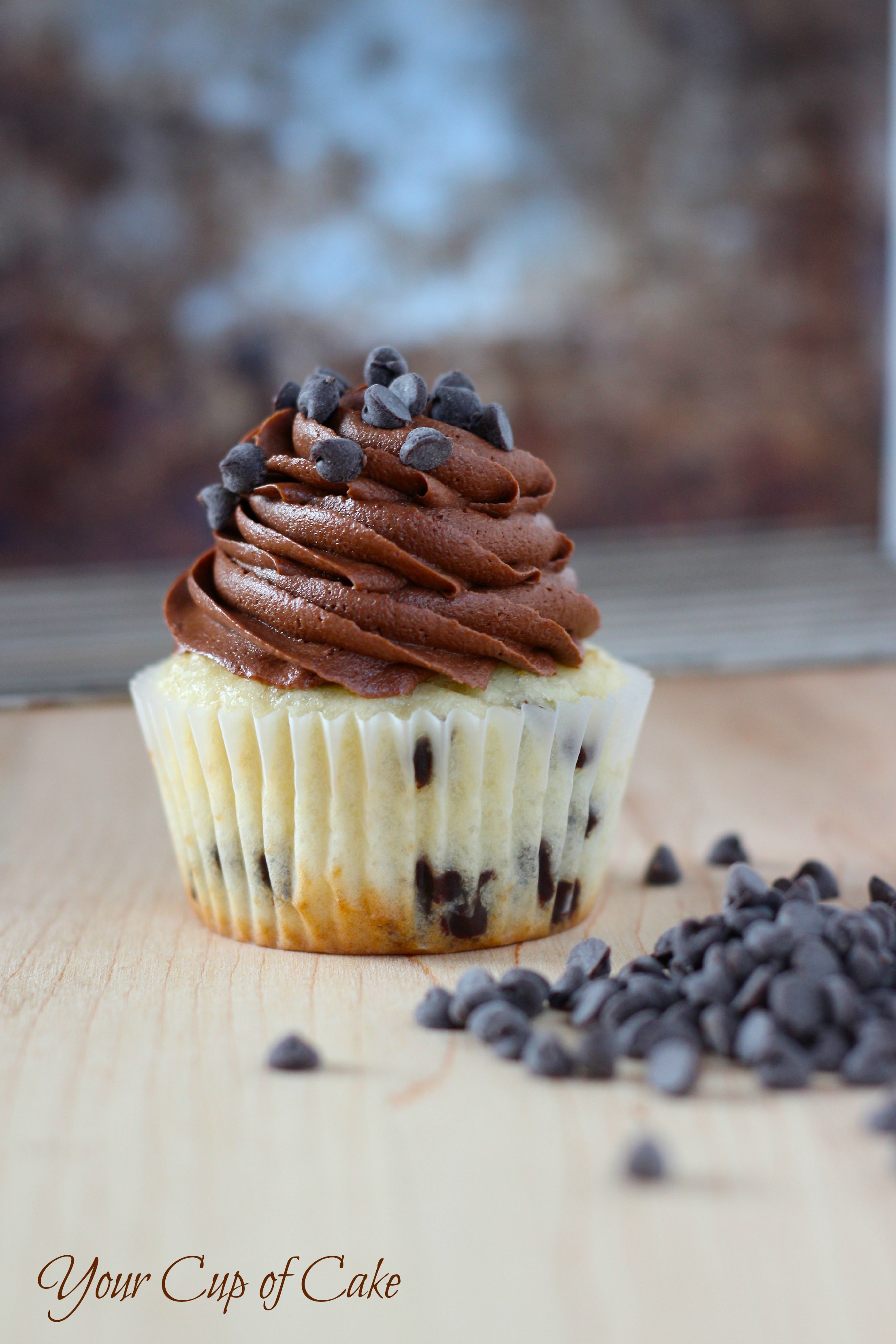 Choc store chip cupcakes