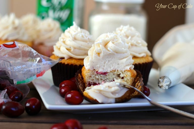 Cranberry Eggnog Cupcakes