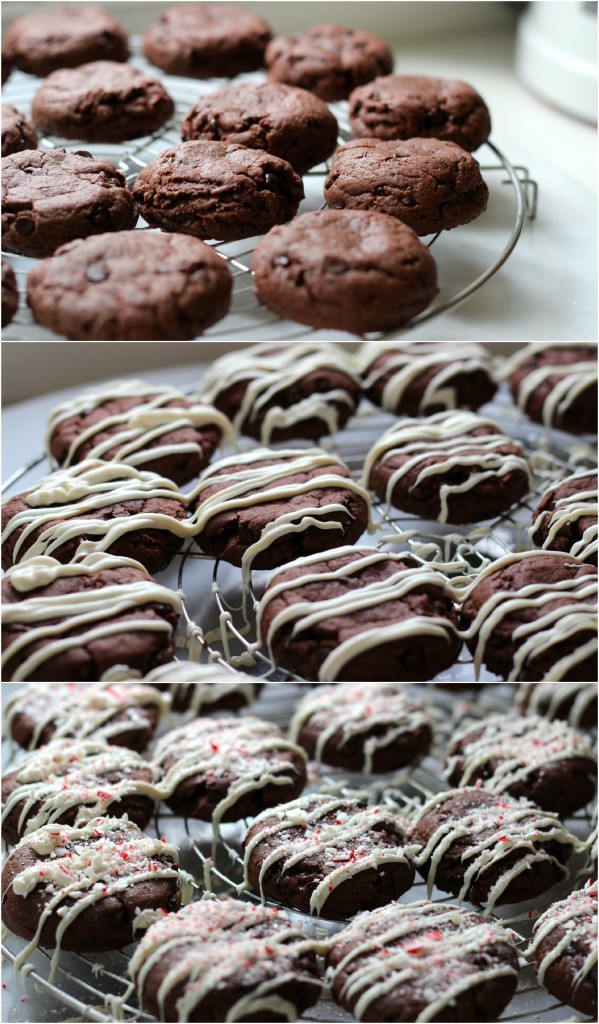 Striped Chocolate Peppermint Cookies