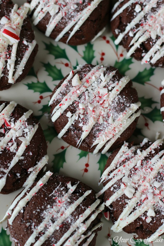 Striped Chocolate Peppermint Cookies for Christmas