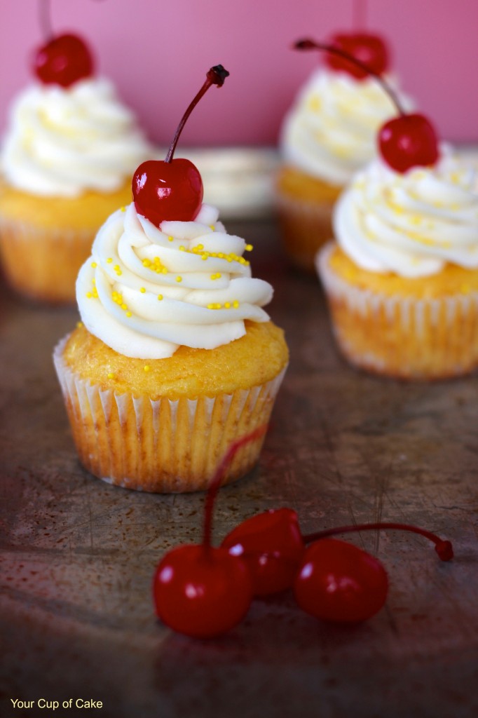 Pineapple Cream Cupcakes - Your Cup of Cake