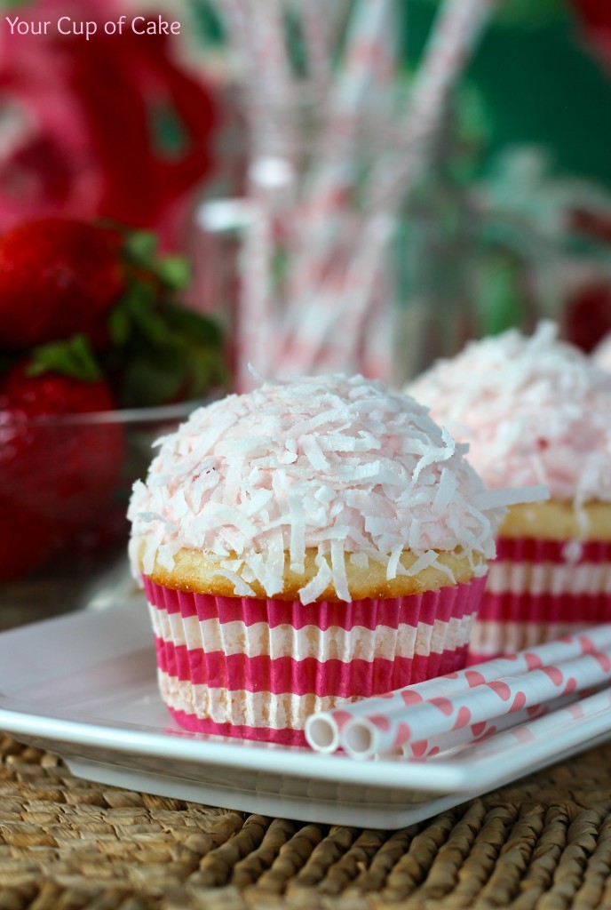 Strawberry Coconut Cupcakes