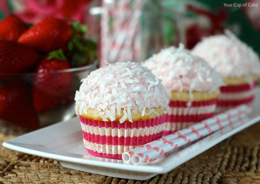 Strawberry Colada Cupcake