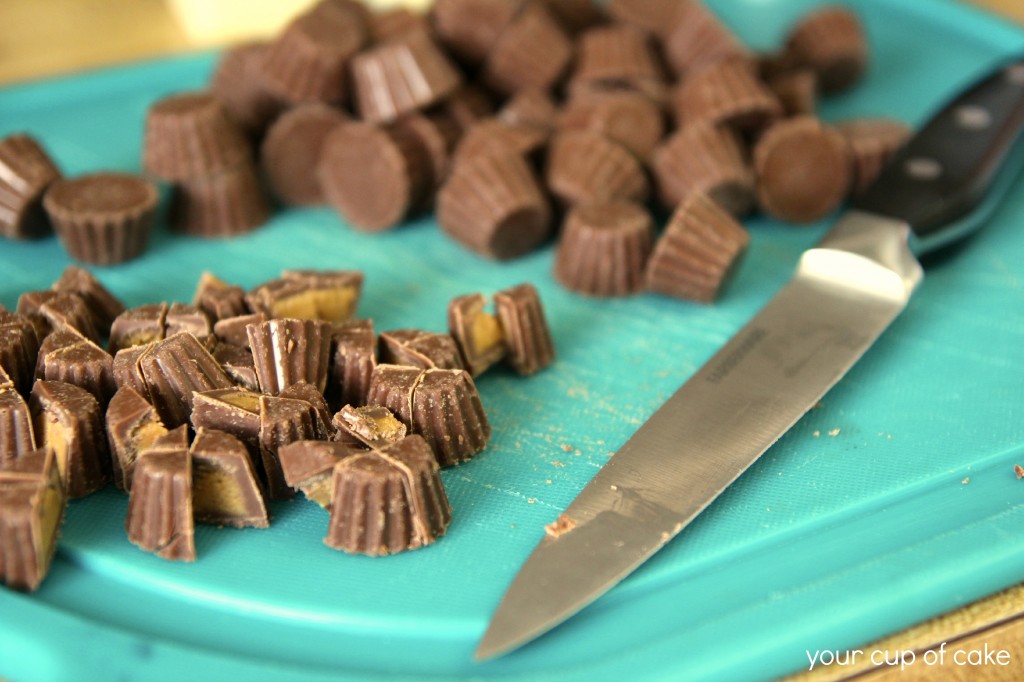 Chop up Reeses Cups