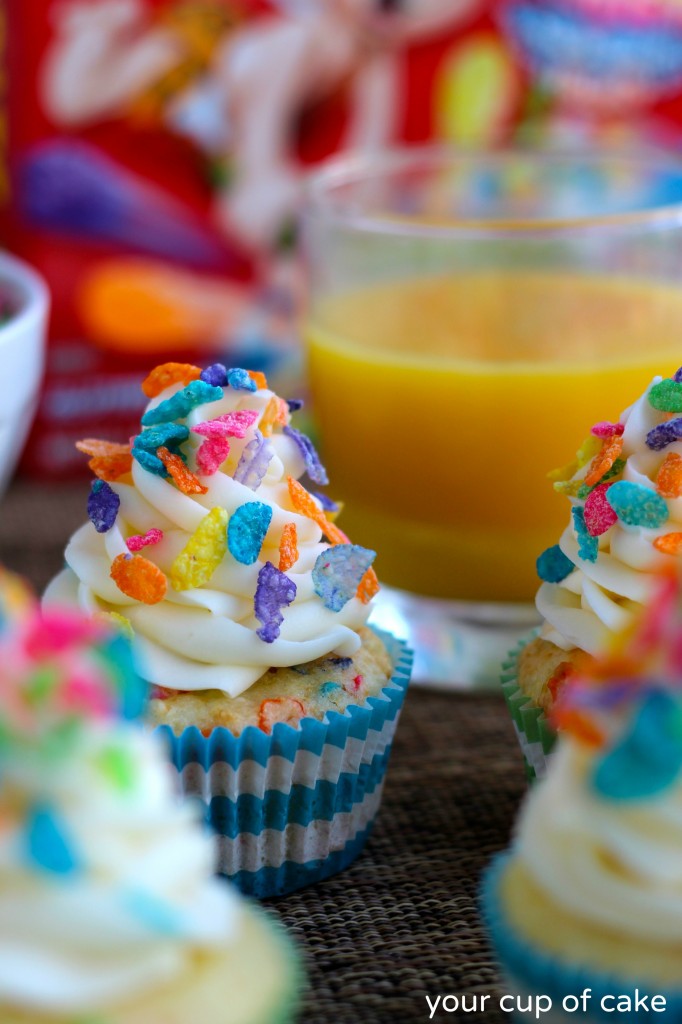 Fruity Pebble Confetti Cupcakes