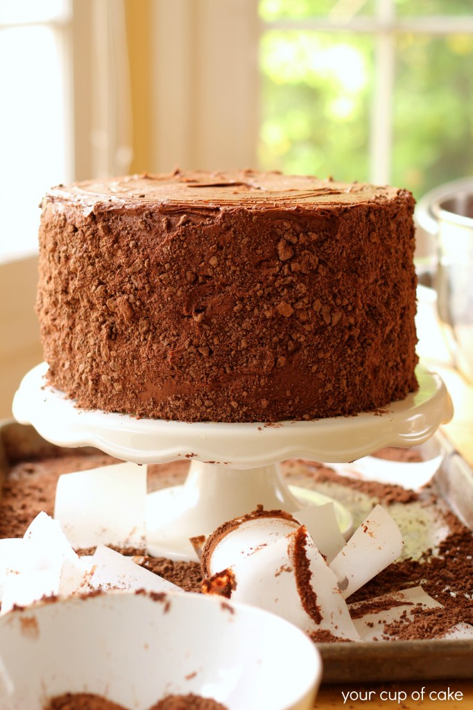 Decorating a chocolate cake easily