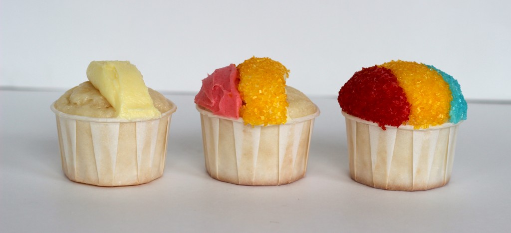 snow cone cupcakes