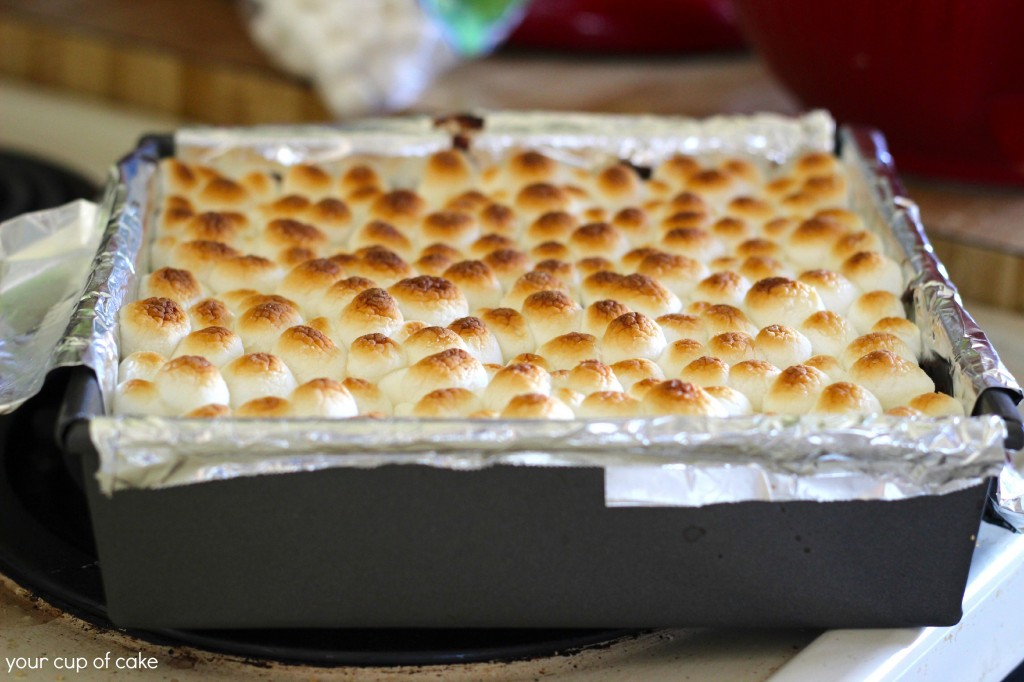 Marshmallows in the oven