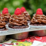 Chocolate Almond Raspberry Cupcakes