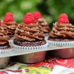 Chocolate Almond Raspberry Cupcakes