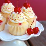 Almond Maraschino Cherry Cupcakes