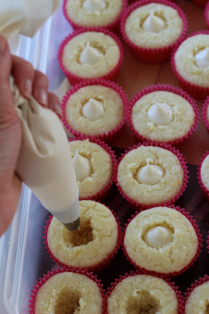 filling cupcakes