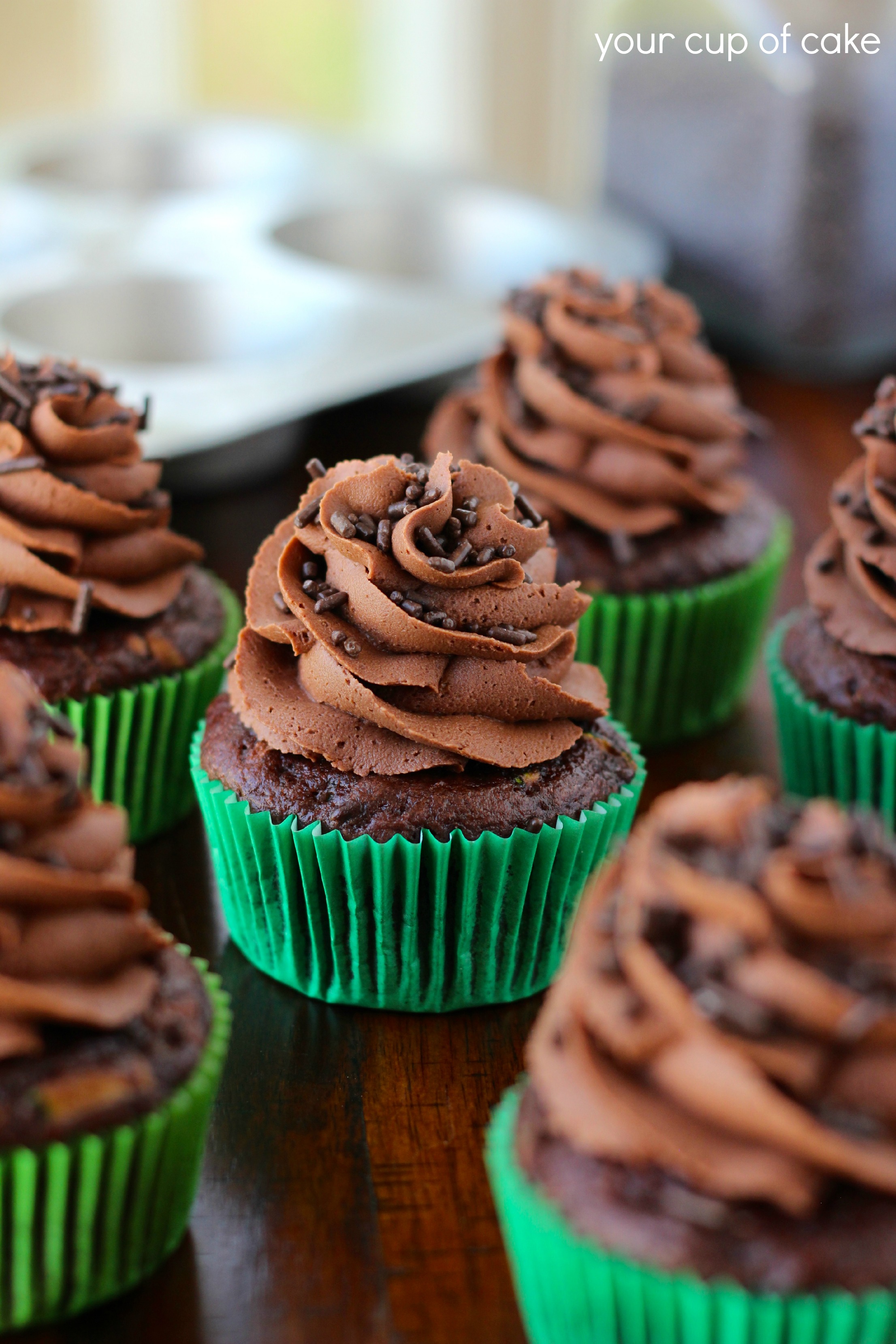 Chocolate Zucchini Cupcakes - Your Cup of Cake