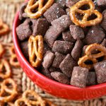 Salted Chocolate Puppy Chow with Pretzels
