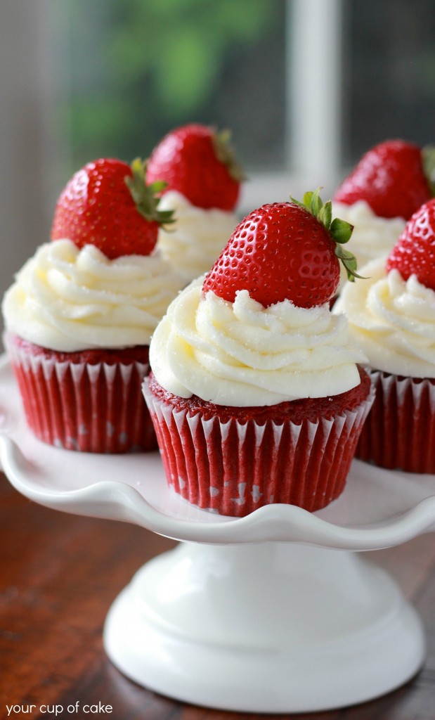 Strawberry Red Velvet Cupcakes