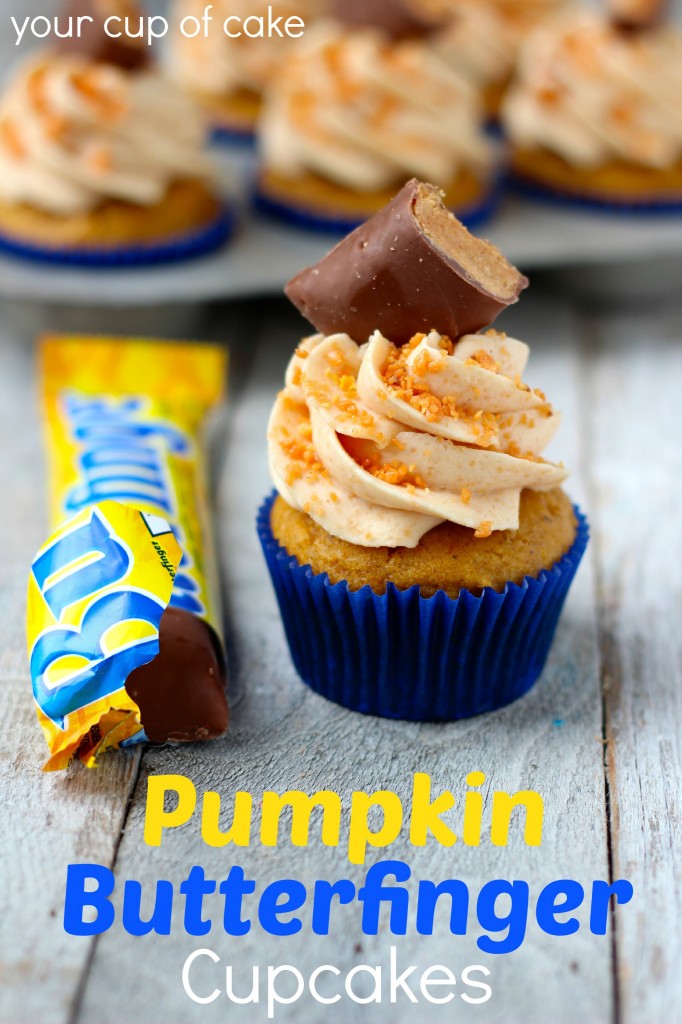 Pumpkin Butterfinger Cupcakes