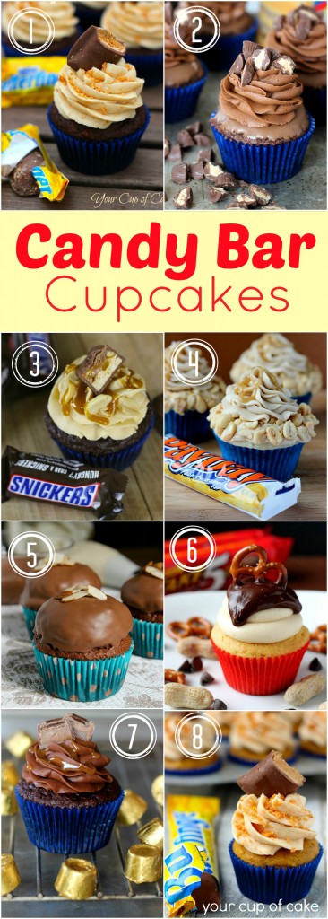 candy bar cupcakes