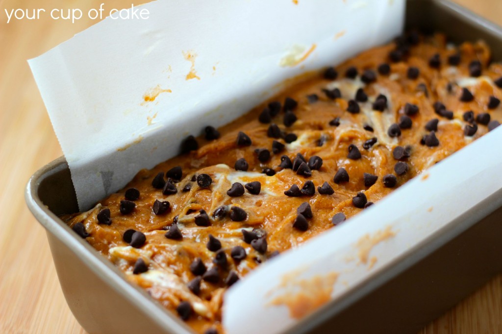 pumpkin cream cheese chocolate chip bread