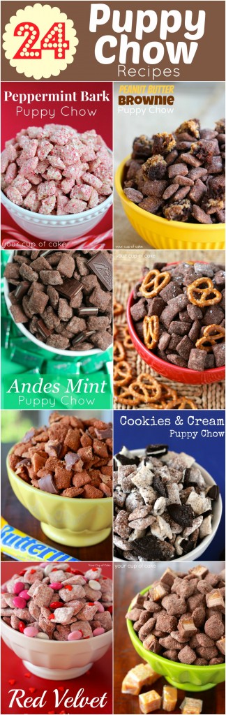 Puppy Chow (Muddy Buddy) Recipes, so many awesome kinds I HAVE to try!