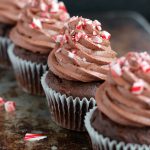 Chocolate Mousse Cupcakes with Candy Cane Crunch