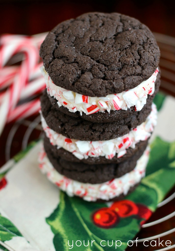 Dark Chocolate Peppermint Whoopie Pies