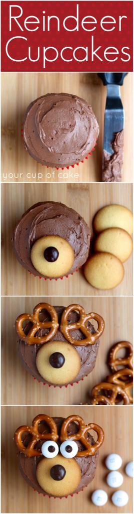 Cute Reindeer Cupcakes for Christmas