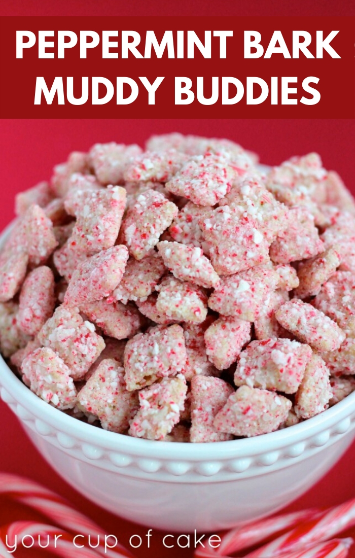 ADDICTIVE! Peppermint Bark Muddy Buddies asre so tasty and so easy to make! I make a BIG batch for all my neighbors and friends