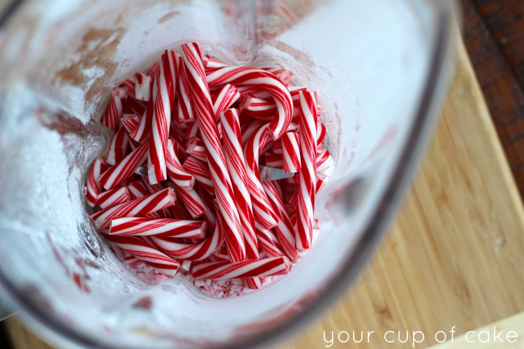 Use a blender to crush candy canes