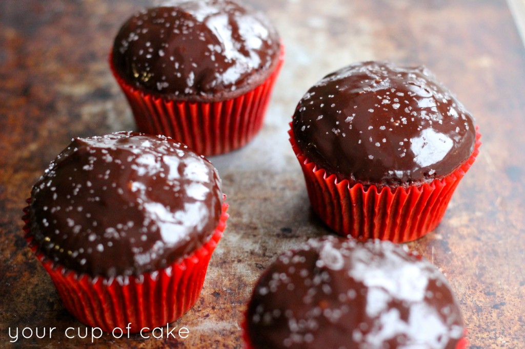 salted ganache cupcakes