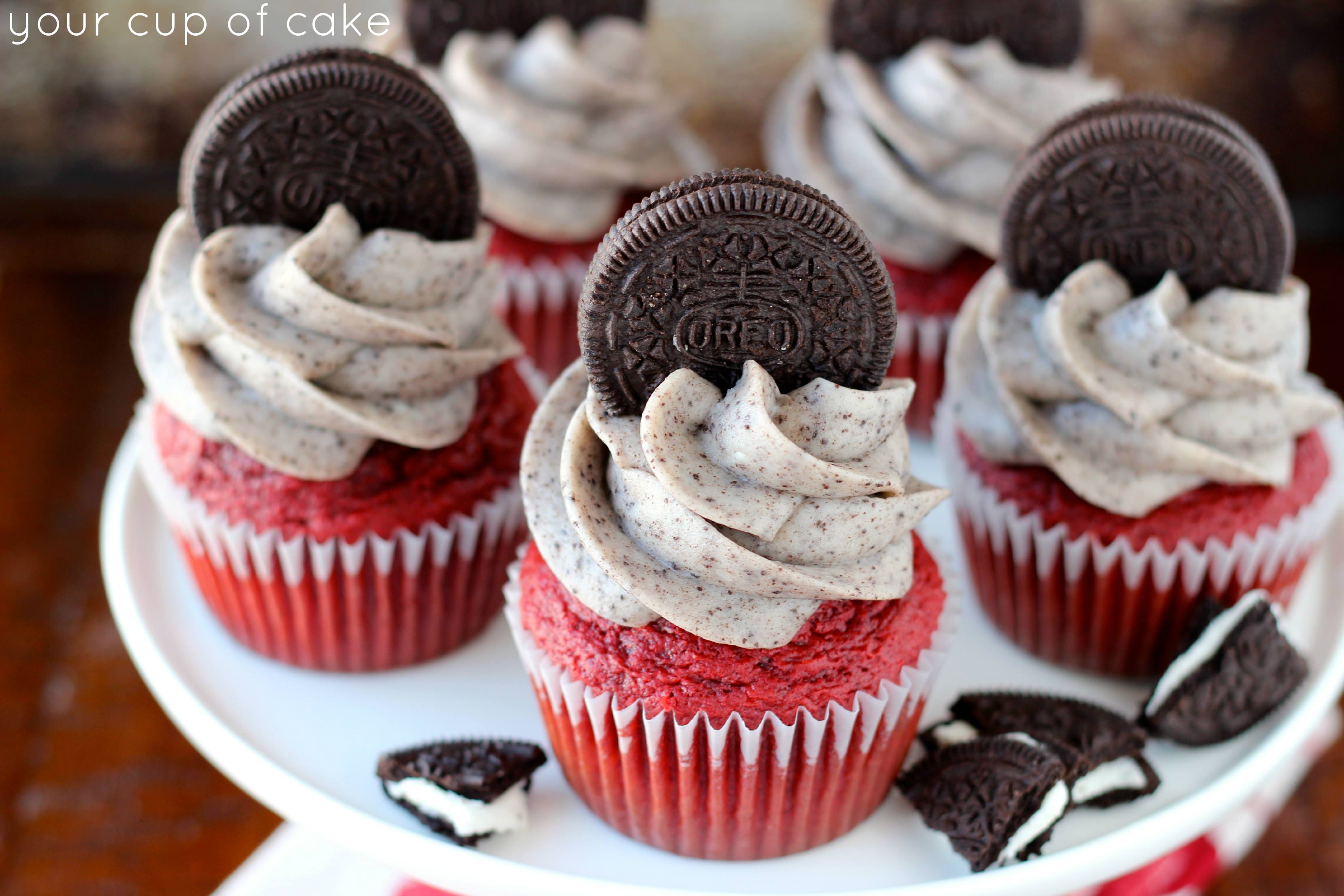 Oreo Red Velvet Cupcakes - Cup of Cake